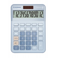 Kalkulator biurowy DONAU TECH, 12-cyfr. wyświetlacz, funkcja pierw., GT, wym. 175x126 mm, niebieski, Kalkulatory, Urządzenia i maszyny biurowe