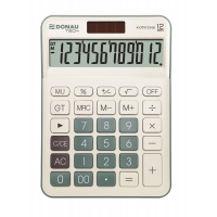 Kalkulator biurowy DONAU TECH, 12-cyfr. wyświetlacz, funkcja pierw., GT, wym. 175x126 mm, zielony, Kalkulatory, Urządzenia i maszyny biurowe