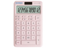 Office calculator DONAU TECH, 12-digit display, square root function, GT, dim. 166x104 mm, pink