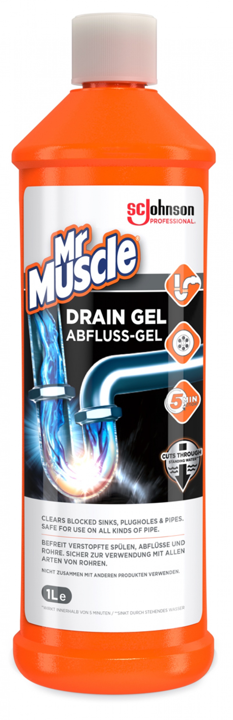 Żel do udrażniania rur MR MUSCLE Drain Gel, 1l, Środki czyszczące, Artykuły higieniczne i dozowniki