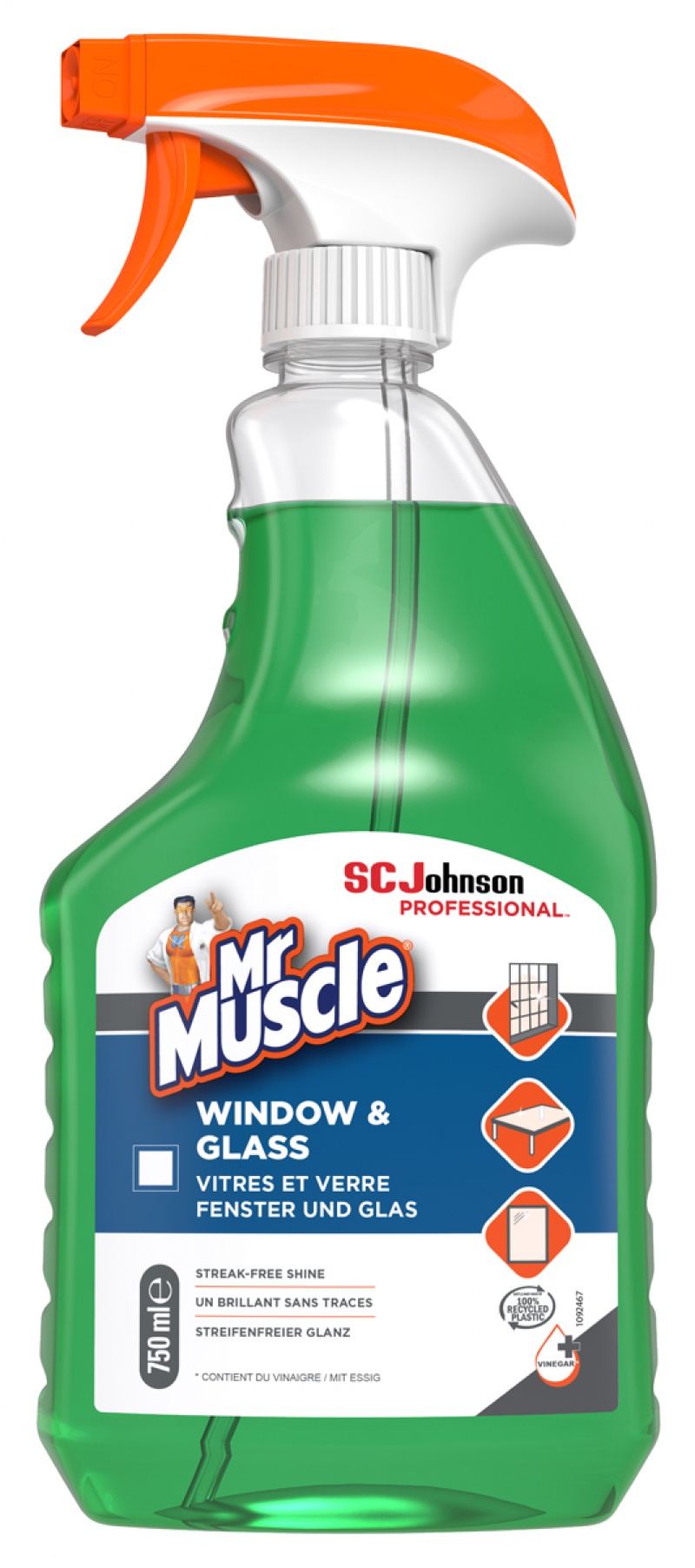 Płyn do mycia okien i szyb MR MUSCLE Window & Glass, spray, 750ml, Środki czyszczące, Artykuły higieniczne i dozowniki
