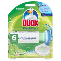Krążki żelowe do toalet DUCK Fresh Discs Lime, z uchwytem, 6szt.