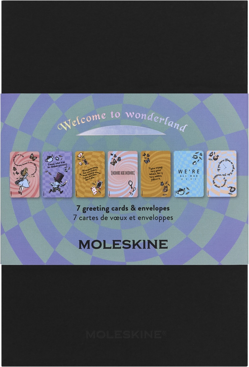 Zestaw poczt&oacute;wek MOLESKINE 2026 Alice, 7 szt., Produkty kreatywne, Artykuły szkolne