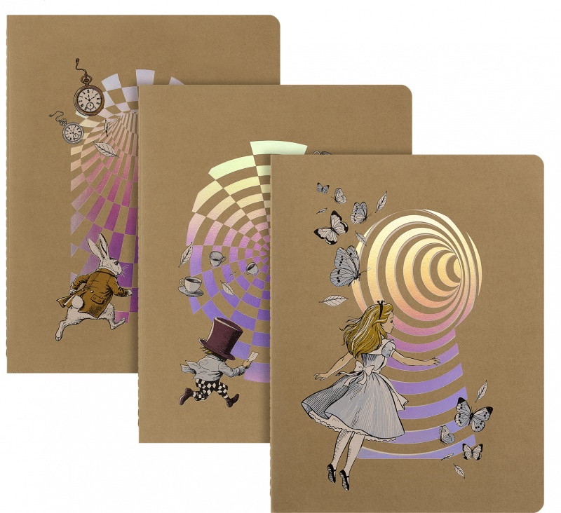 Zestaw 3 zeszyt&oacute;w MOLESKINE Cahier 2026 Alice, XL, 19x25cm, Zeszyty, Artykuły szkolne