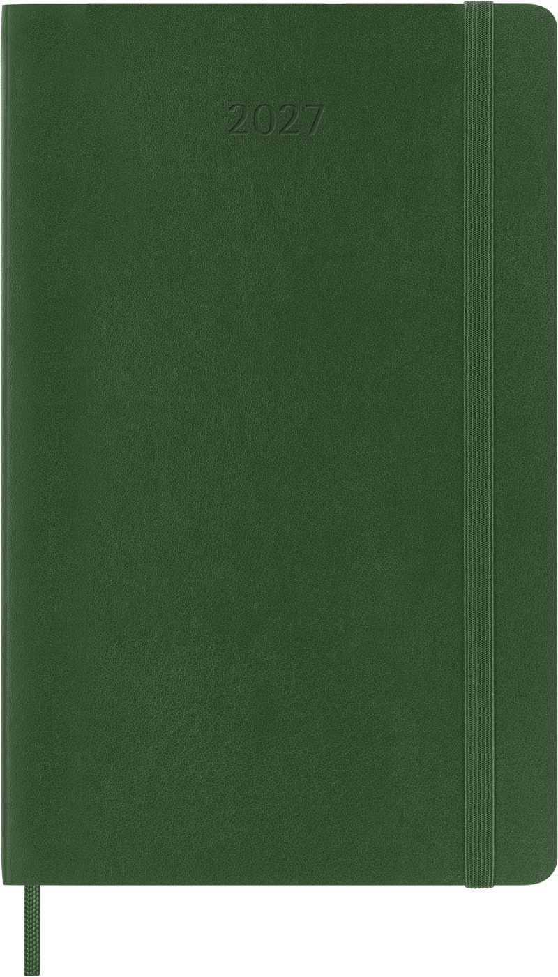 Kalendarz dzienny MOLESKINE 2027, 12M, L, 13x21cm, miękka oprawa, myrtle green, Kalendarze, Zeszyty i bloki