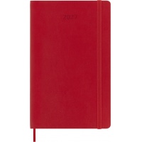 Kalendarz dzienny MOLESKINE 2027, 12M, L, 13x21cm, miękka oprawa, scarlet red, Kalendarze, Zeszyty i bloki