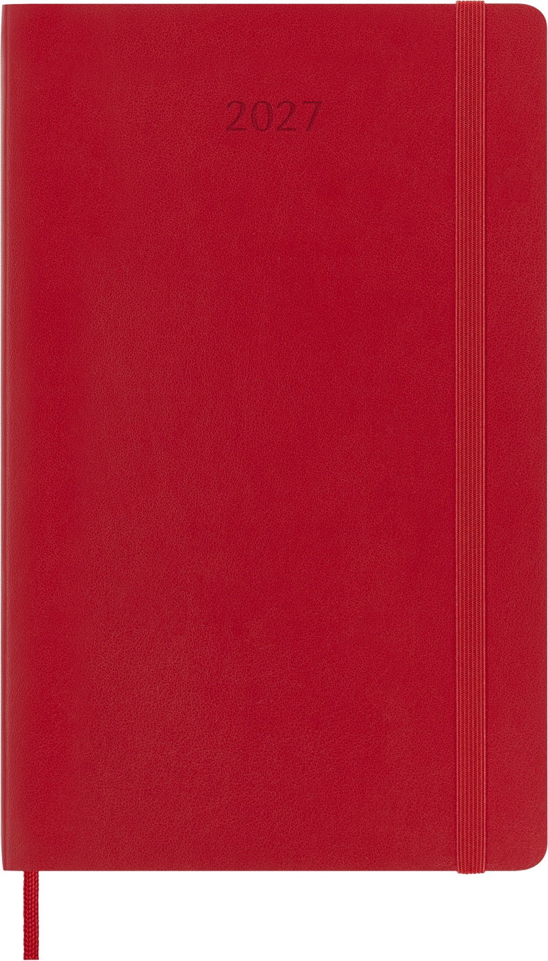 Kalendarz dzienny MOLESKINE 2027, 12M, L, 13x21cm, miękka oprawa, scarlet red, Kalendarze, Zeszyty i bloki