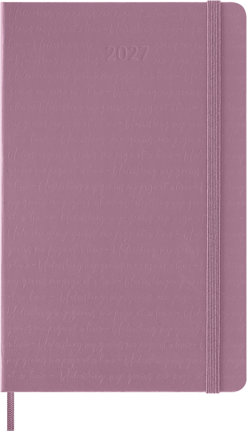 Kalendarz dzienny MOLESKINE 2027, 12M, L, 13x21cm, twarda oprawa, majestic pink, Kalendarze, Zeszyty i bloki