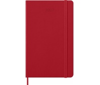 Kalendarz dzienny MOLESKINE 2027, 12M, L, 13x21cm, twarda oprawa, scarlet red, Kalendarze, Zeszyty i bloki