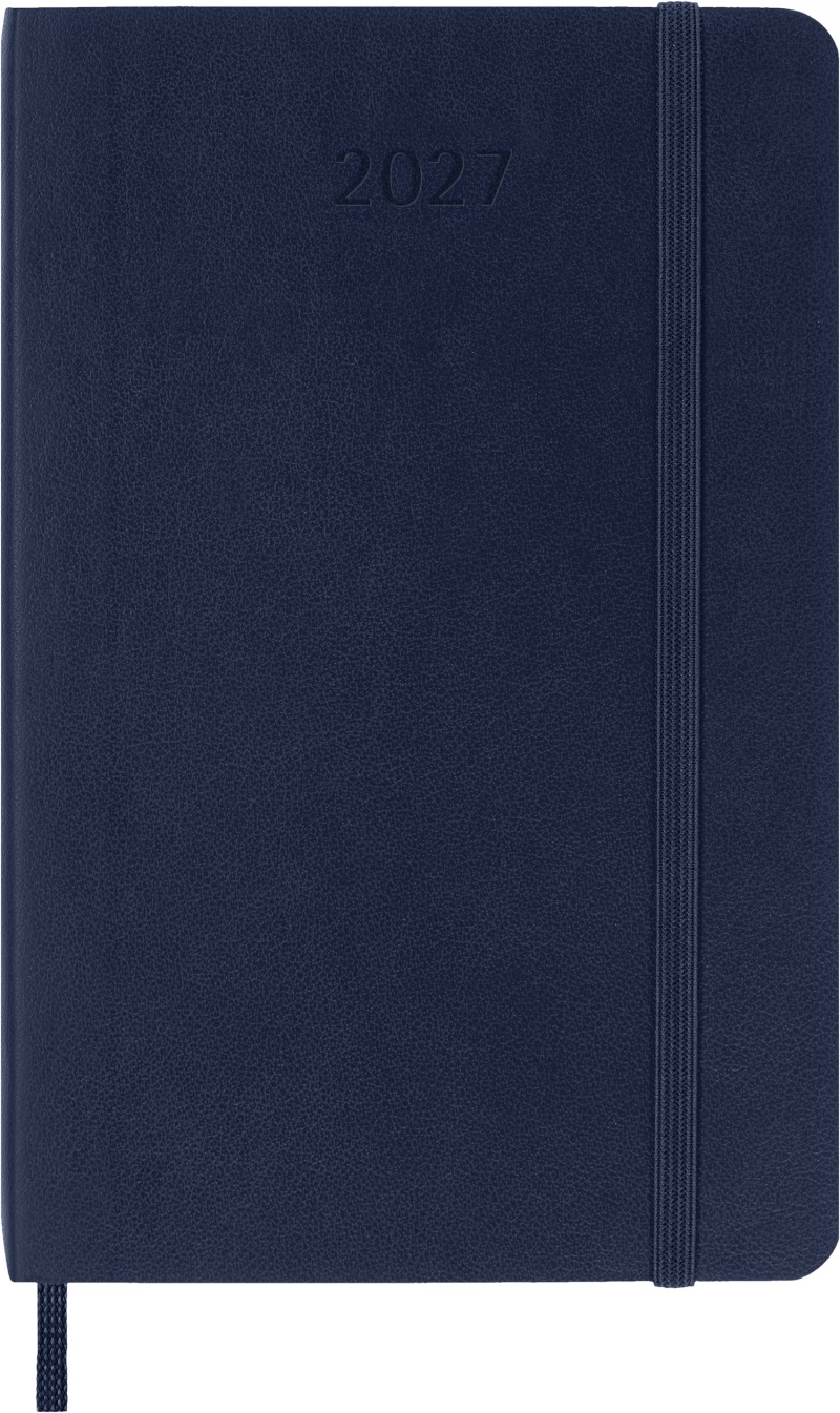 Kalendarz dzienny MOLESKINE 2027, 12M, P, 9x14cm, miękka oprawa, sapphire blue, Kalendarze, Zeszyty i bloki