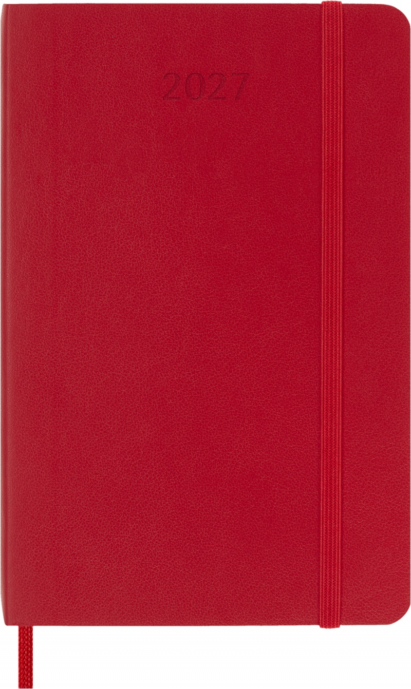 Kalendarz dzienny MOLESKINE 2027, 12M, P, 9x14cm, miękka oprawa, scarlet red, Kalendarze, Zeszyty i bloki