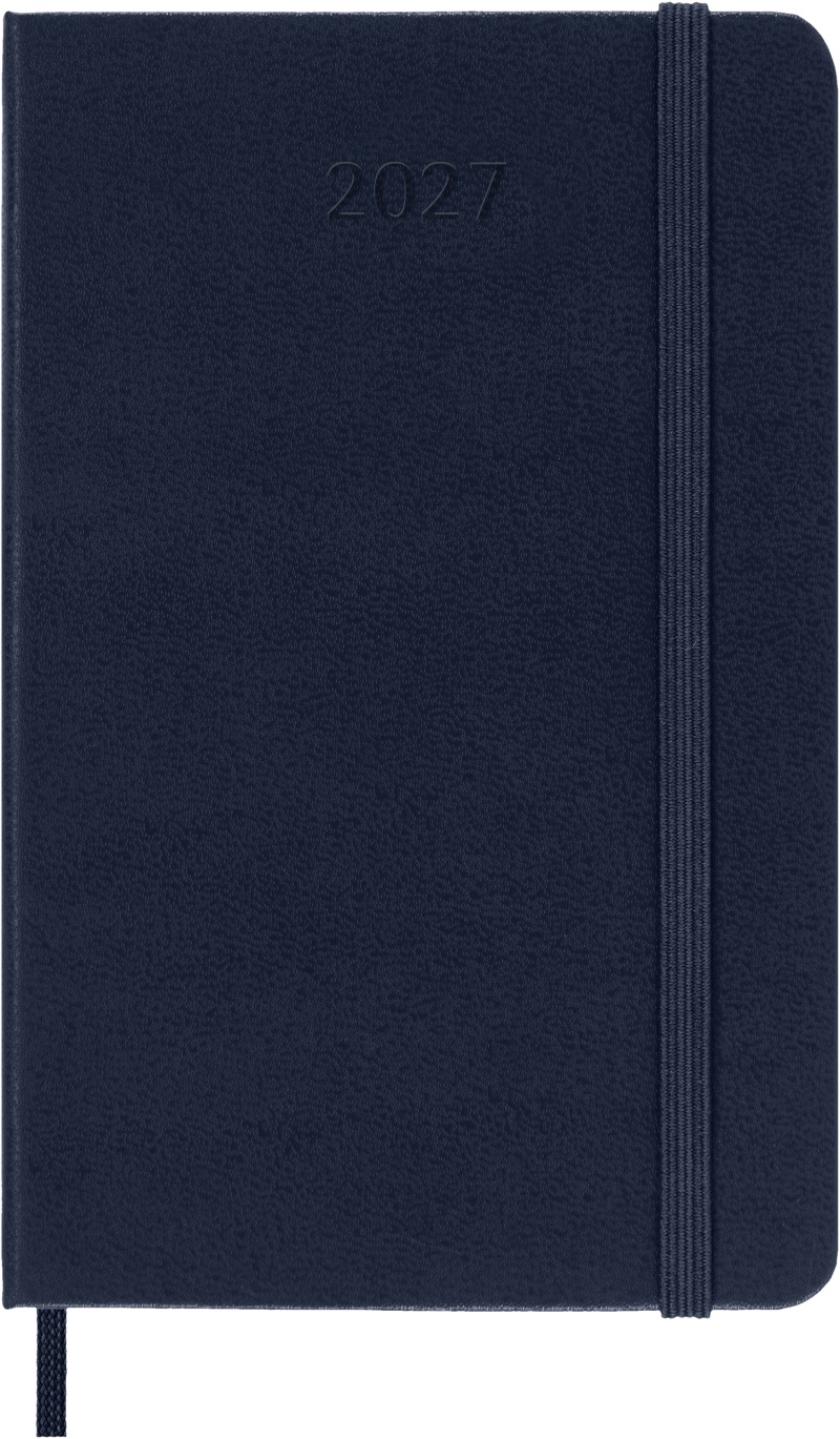 Kalendarz dzienny MOLESKINE 2027, 12M, P, 9x14cm, twarda oprawa, sapphire blue, Kalendarze, Zeszyty i bloki