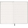 Kalendarz tygodniowy horyzontalny MOLESKINE 2027, 12M, L, 13x21cm, twarda oprawa, czarny, Kalendarze, Zeszyty i bloki