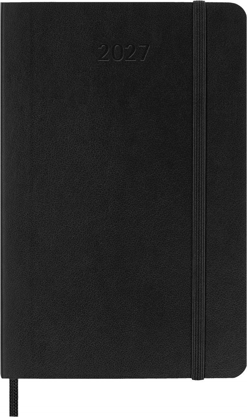 Kalendarz tygodniowy horyzontalny MOLESKINE 2027, 12M, P, 9x14cm, miękka oprawa, czarny, Kalendarze, Zeszyty i bloki