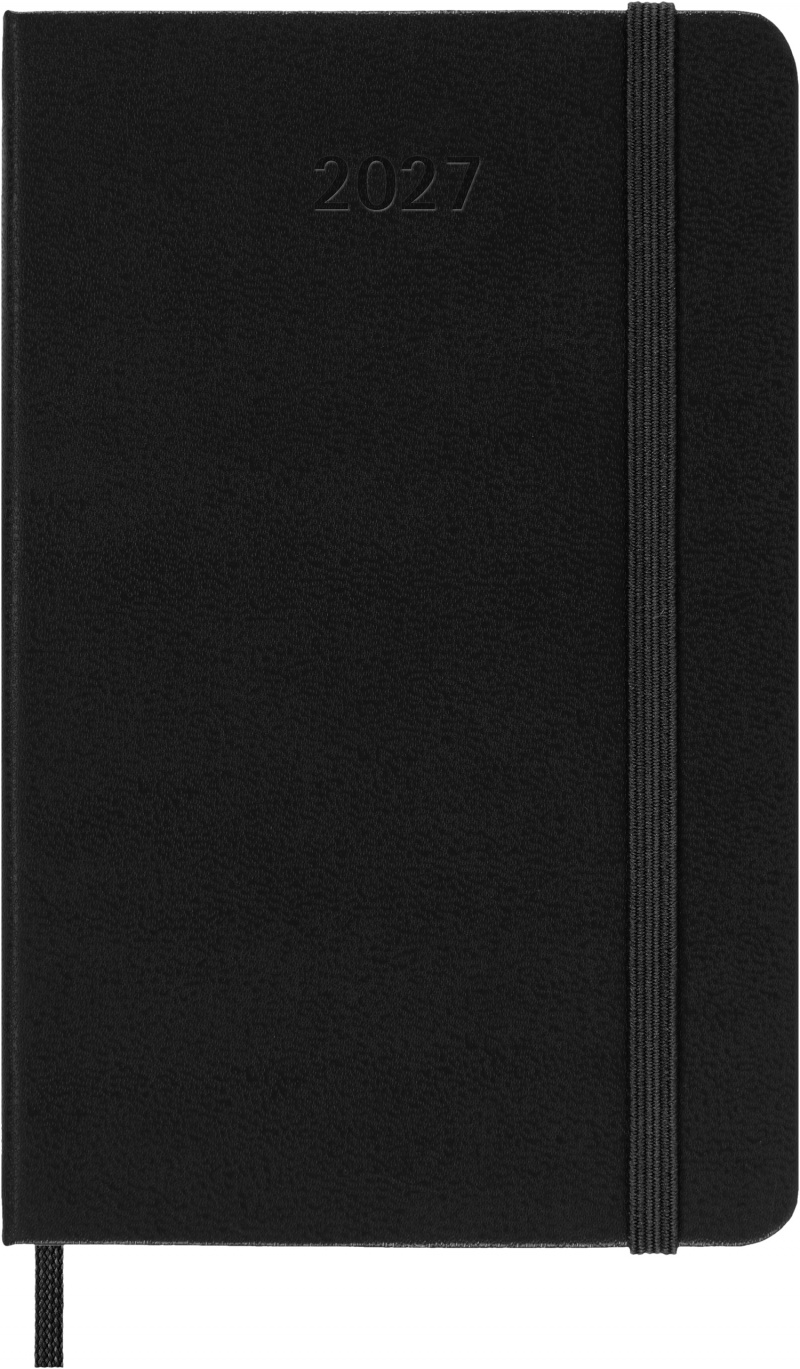 Kalendarz tygodniowy horyzontalny MOLESKINE 2027, 12M, P, 9x14cm, twarda oprawa, czarny, Kalendarze, Zeszyty i bloki