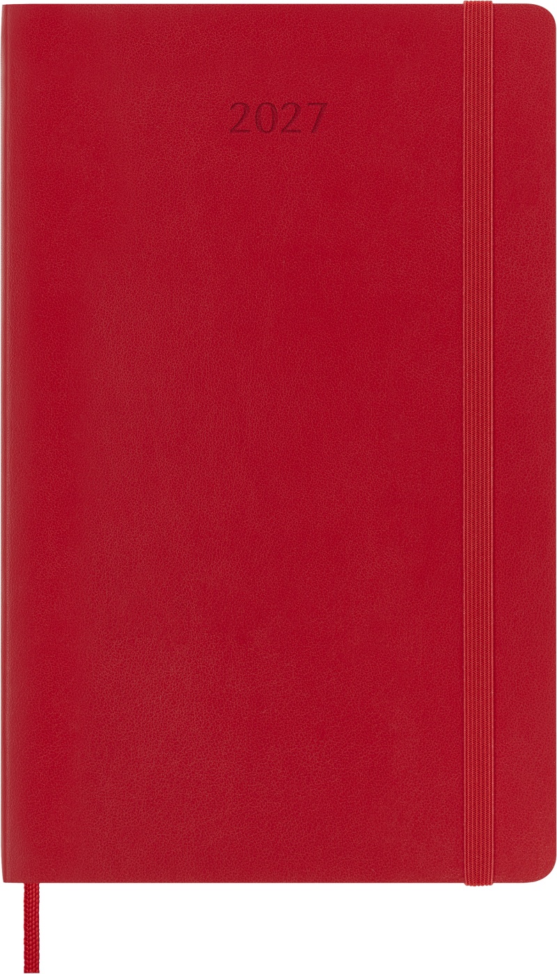 Kalendarz tygodniowy MOLESKINE 2027, 12M, L, 13x21cm, miękka oprawa, scarlet red, Kalendarze, Zeszyty i bloki