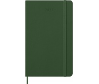 Kalendarz tygodniowy MOLESKINE 2027, 12M, L, 13x21cm, twarda oprawa, myrtle green, Kalendarze, Zeszyty i bloki