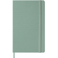 Kalendarz tygodniowy MOLESKINE 2027, 12M, L, 13x21cm, twarda oprawa, Sage Green, Kalendarze, Zeszyty i bloki