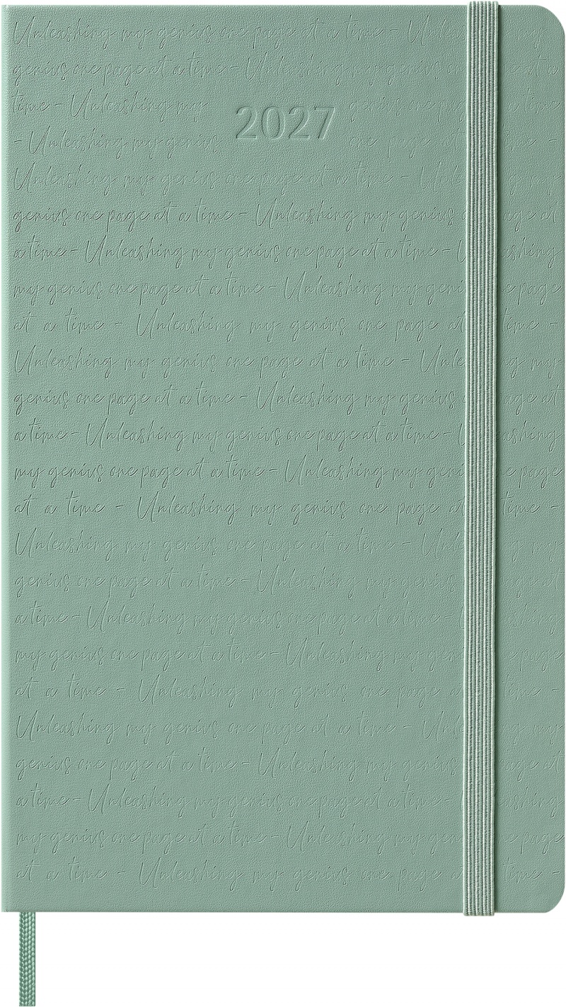 Kalendarz tygodniowy MOLESKINE 2027, 12M, L, 13x21cm, twarda oprawa, Sage Green, Kalendarze, Zeszyty i bloki