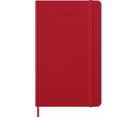Kalendarz tygodniowy MOLESKINE 2027, 12M, L, 13x21cm, twarda oprawa, scarlet red, Kalendarze, Zeszyty i bloki