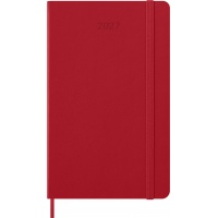 Kalendarz tygodniowy MOLESKINE 2027, 12M, L, 13x21cm, twarda oprawa, scarlet red, Kalendarze, Zeszyty i bloki