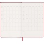 Kalendarz tygodniowy MOLESKINE 2027, 12M, L, 13x21cm, twarda oprawa, scarlet red, Kalendarze, Zeszyty i bloki