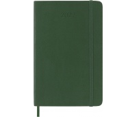 Kalendarz tygodniowy MOLESKINE 2027, 12M, P, 9x14cm, miękka oprawa, myrtle green, Kalendarze, Zeszyty i bloki