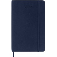 Kalendarz tygodniowy MOLESKINE 2027, 12M, P, 9x14cm, miękka oprawa, sapphire blue, Kalendarze, Zeszyty i bloki