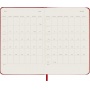 Kalendarz tygodniowy MOLESKINE 2027, 12M, P, 9x14cm, twarda oprawa, scarlet red, Kalendarze, Zeszyty i bloki