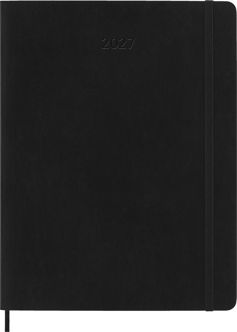 Kalendarz tygodniowy MOLESKINE 2027, 12M, XL, 19x25cm, miękka oprawa, czarny, Kalendarze, Zeszyty i bloki