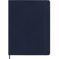 Kalendarz tygodniowy MOLESKINE 2027, 12M, XL, 19x25cm, miękka oprawa, sapphire blue, Kalendarze, Zeszyty i bloki