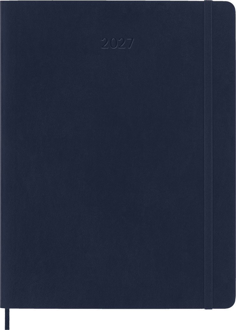 Kalendarz tygodniowy MOLESKINE 2027, 12M, XL, 19x25cm, miękka oprawa, sapphire blue, Kalendarze, Zeszyty i bloki