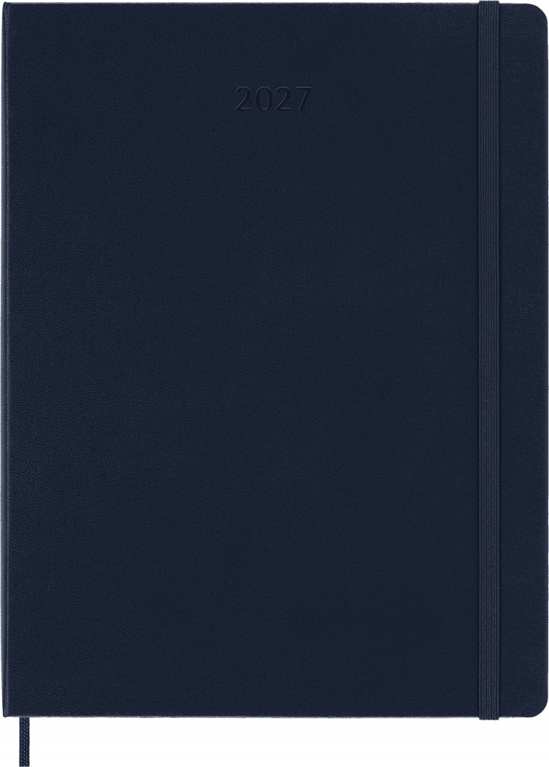 Kalendarz tygodniowy MOLESKINE 2027, 12M, XL, 19x25cm, twarda oprawa, sapphire blue, Kalendarze, Zeszyty i bloki