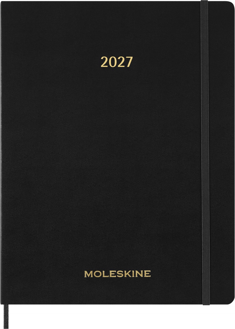 Kalendarz tygodniowy wertykalny MOLESKINE 2027, 13M, XXL, 23,5x28cm, miękka oprawa, czarny, Kalendarze, Zeszyty i bloki
