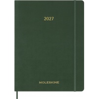 Kalendarz tygodniowy wertykalny MOLESKINE 2027, 13M, XXL, 23,5x38cm, miękka oprawa, myrtle green, Kalendarze, Zeszyty i bloki