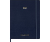 Kalendarz tygodniowy wertykalny MOLESKINE 2027, 13M, XXL, 23,5x28cm, miękka oprawa, sapphire blue, Kalendarze, Zeszyty i bloki