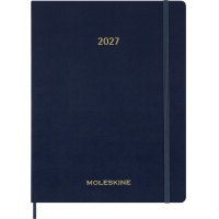 Kalendarz tygodniowy wertykalny MOLESKINE 2027, 13M, XXL, 23,5x28cm, miękka oprawa, sapphire blue, Kalendarze, Zeszyty i bloki