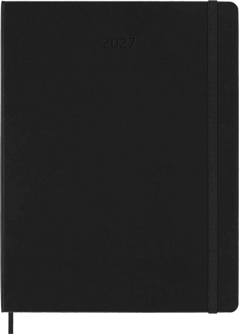 Kalendarz tygodniowy wertykalny MOLESKINE Pro 2027, 12M, XL, 19x25cm, twarda oprawa, czarny, Kalendarze, Zeszyty i bloki