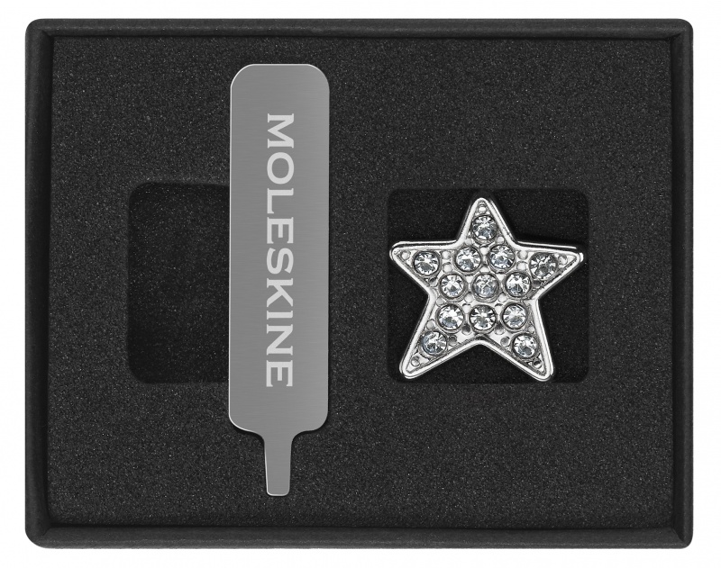 Przypinka MOLESKINE Star Crystal, srebrna, Notatniki, Zeszyty i bloki