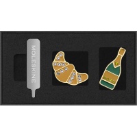 Zestaw 2 przypinek MOLESKINE Kraje, France, Croissant & Champagne
