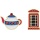 Zestaw 2 przypinek MOLESKINE Kraje, UK, Teapot & Phone box
