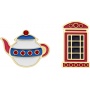 Zestaw 2 przypinek MOLESKINE Kraje, UK, Teapot & Phone box, Notatniki, Zeszyty i bloki
