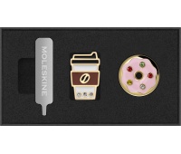 Set of 2 pins MOLESKINE Countries, US East Coast, Coffee Cup & Doughnut