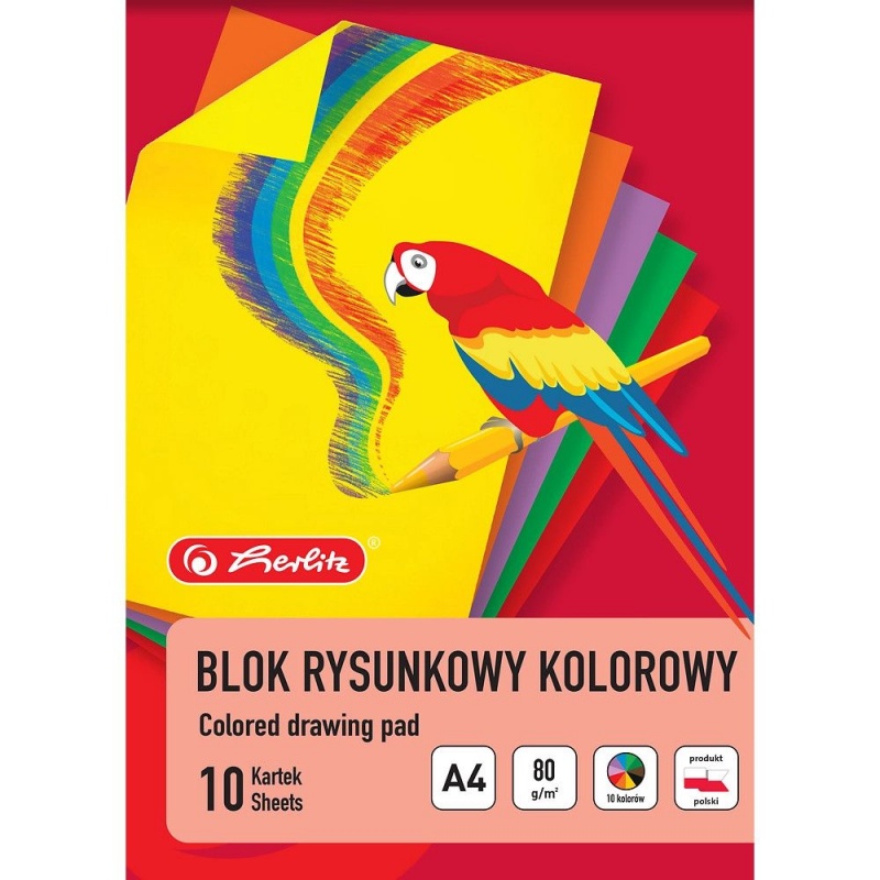 BLOK RYSUNKOWY HER A3 10K 80G KOLOR, Bloki, Zeszyty i bloki