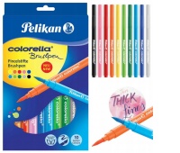 FLAMASTRY COLORELLA PĘDZELKOWE 10kol.ETUI-B, Flamastry, Plastyka