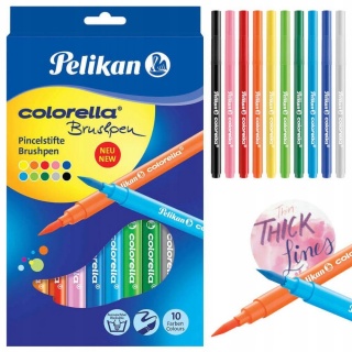 FLAMASTRY COLORELLA PĘDZELKOWE 10kol.ETUI-B, Flamastry, Plastyka