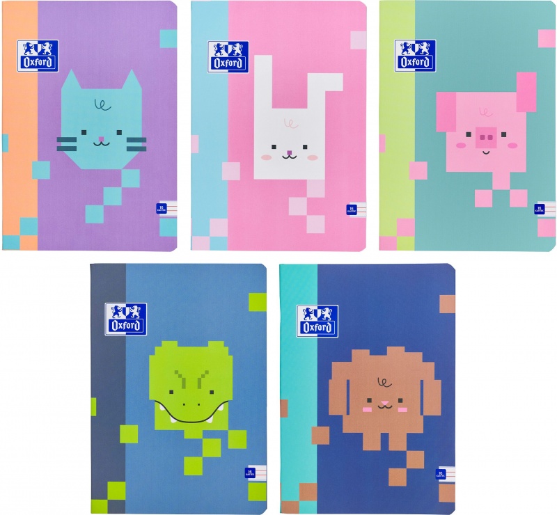 ZESZYT OXFORD ZOO BLOCKS A5 16K.LINIA PODW.KOL./10, Zeszyty, Zeszyty i bloki