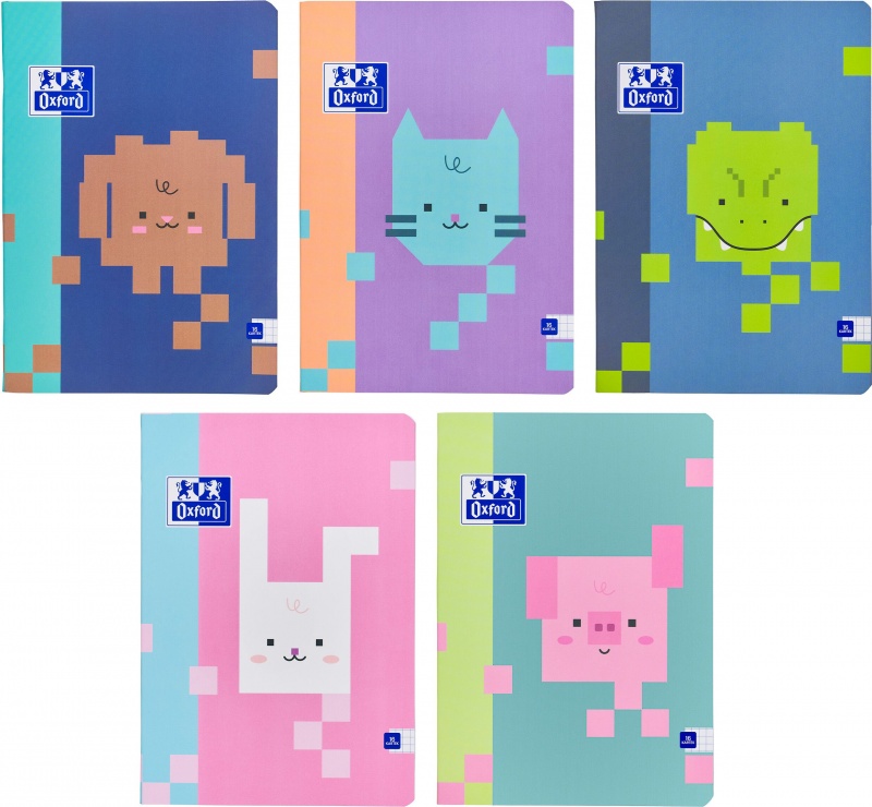 ZESZYT OXFORD ZOO BLOCKS A5 16K.KRATKA /10/, Zeszyty, Zeszyty i bloki