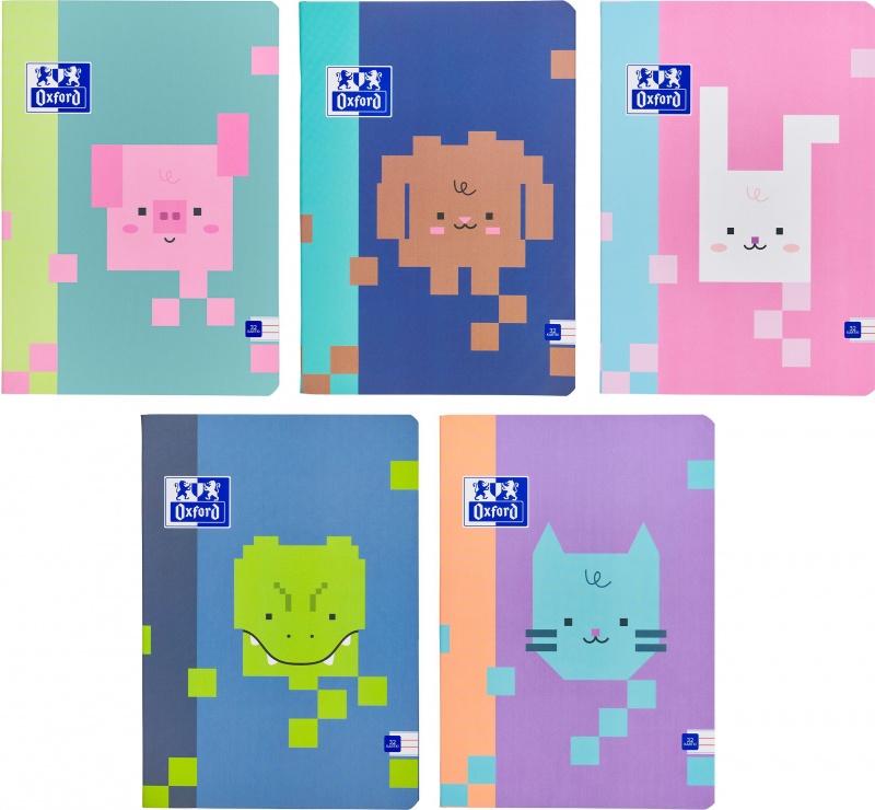 ZESZYT OXFORD ZOO BLOCKS A5 32K.LINIA PODW.KOL./10, Zeszyty, Zeszyty i bloki