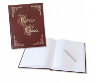 KSIĘGA GOŚCI ZŁOCONA 255x320 100K.BRĄZOWA, Kroniki, Galanteria papiernicza